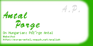 antal porge business card